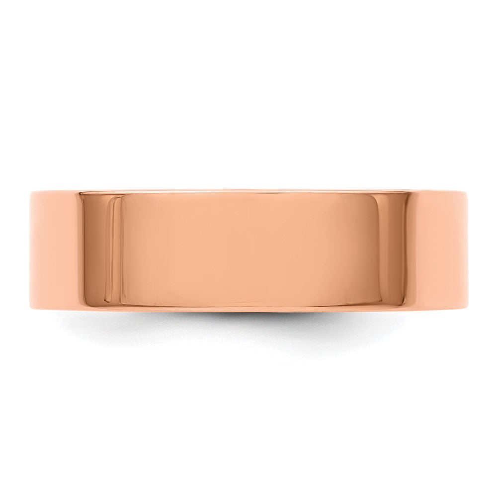 Alternate view of the 6mm 14K Rose Gold Lightweight Flat Standard Fit Band, Size 4 by The Black Bow Jewelry Co.
