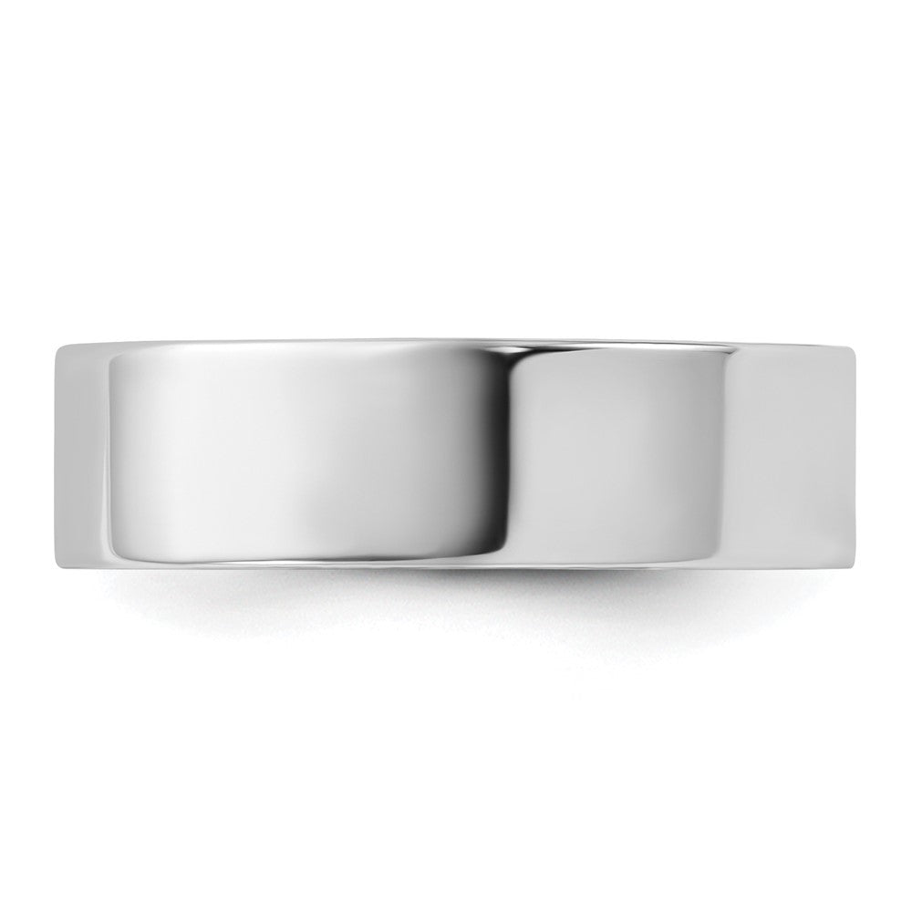 Alternate view of the 6mm 14K White Gold Lightweight Flat Standard Fit Band, Size 4 by The Black Bow Jewelry Co.