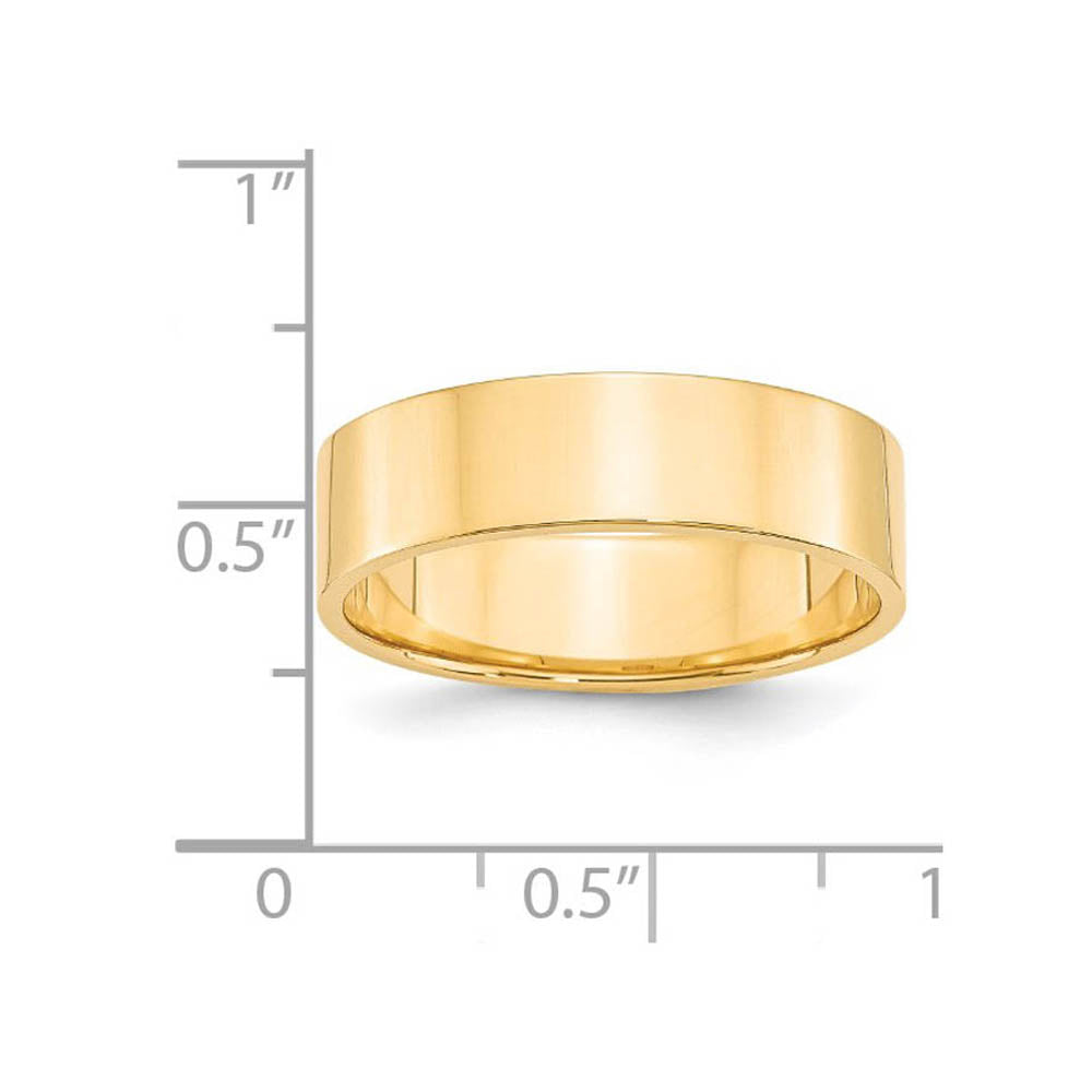 Alternate view of the 6mm 14K Yellow Gold Lightweight Flat Standard Fit Band, Size 4 by The Black Bow Jewelry Co.