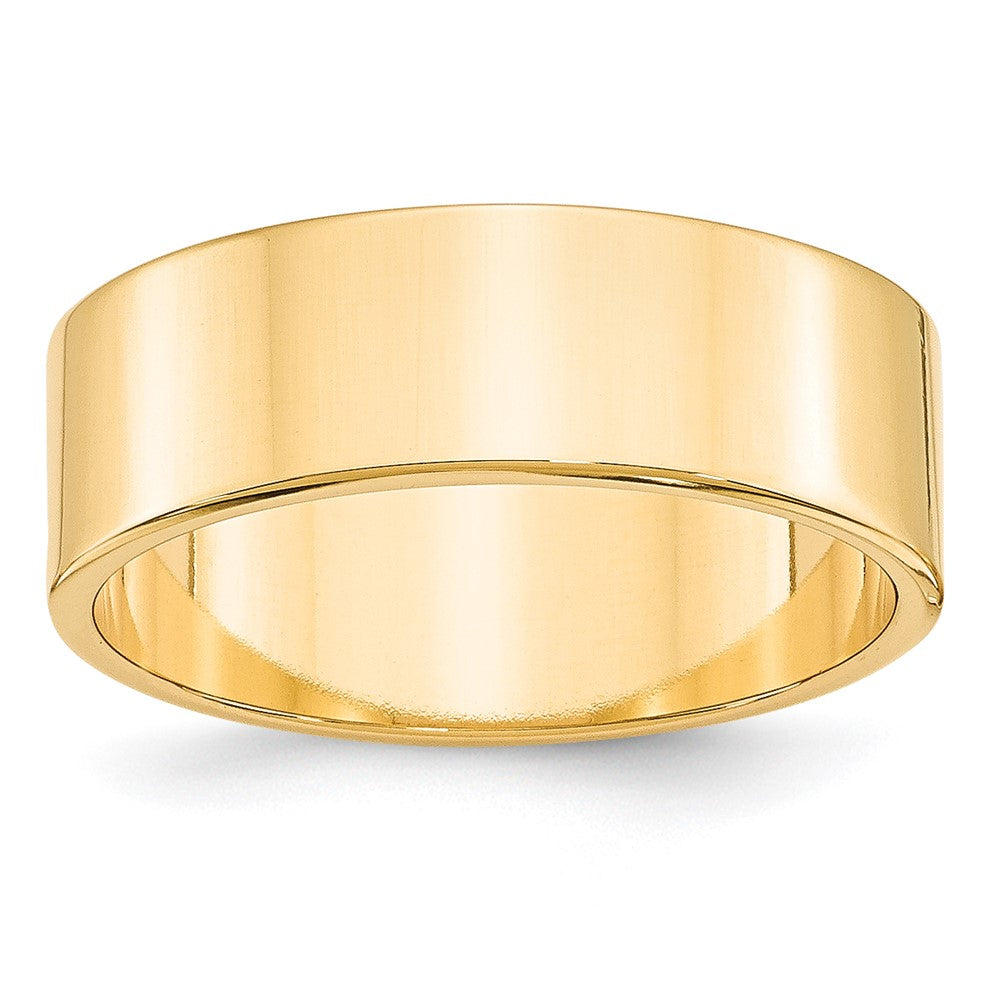 7mm 14K Yellow Gold Lightweight Flat Standard Fit Band, Size 8.5, Item R12360-14KY-085 by The Black Bow Jewelry Co.