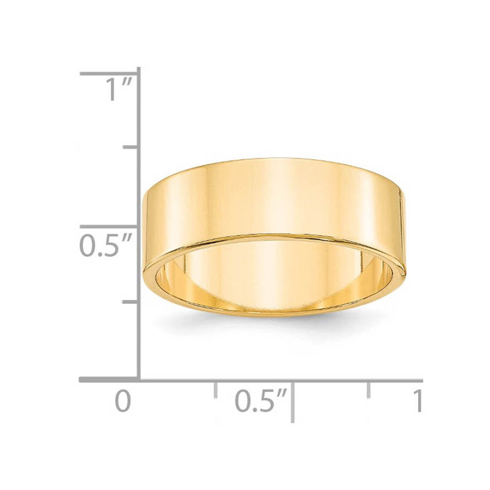 Alternate view of the 7mm 14K Yellow Gold Lightweight Flat Standard Fit Band, Size 4 by The Black Bow Jewelry Co.
