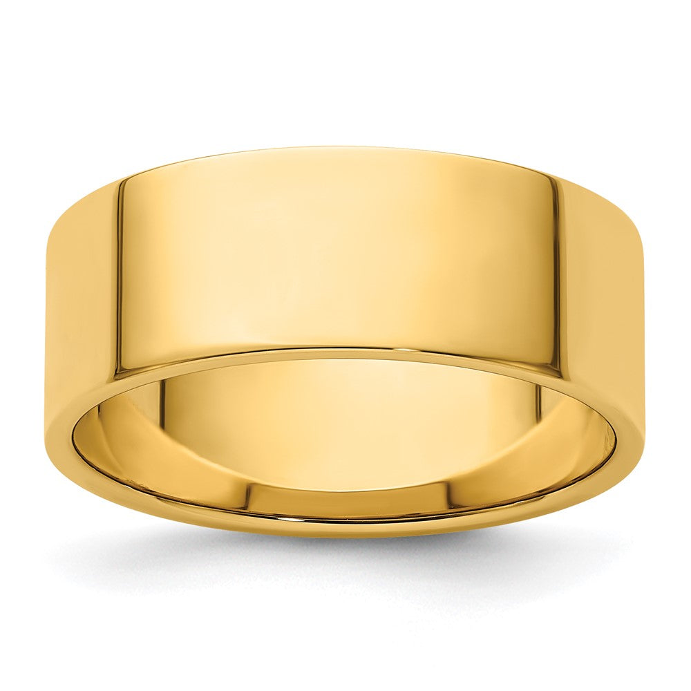 8mm 14K Yellow Gold Lightweight Flat Standard Fit Band, Size 7.5, Item R12361-14KY-075 by The Black Bow Jewelry Co.