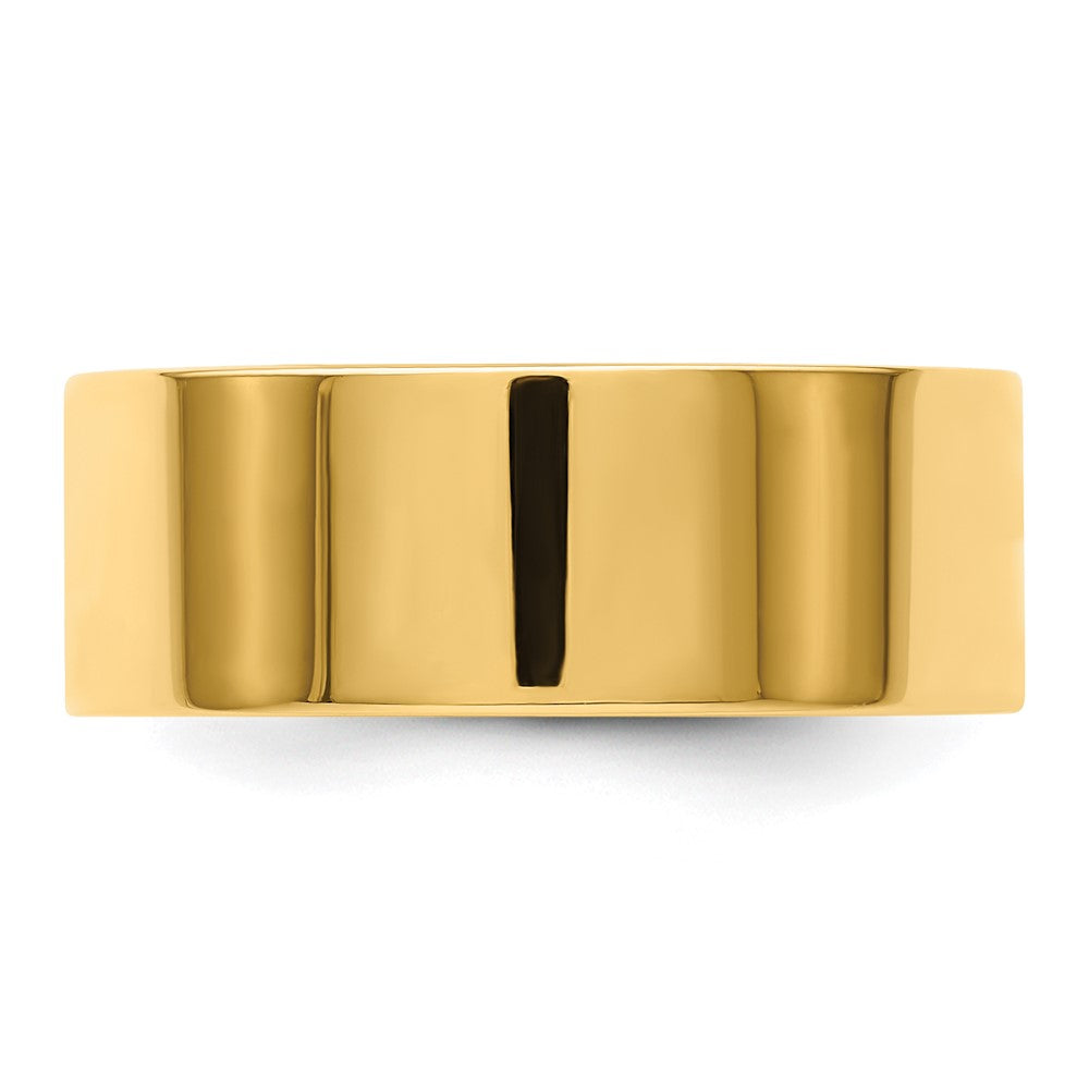 Alternate view of the 8mm 14K Yellow Gold Lightweight Flat Standard Fit Band, Size 4 by The Black Bow Jewelry Co.