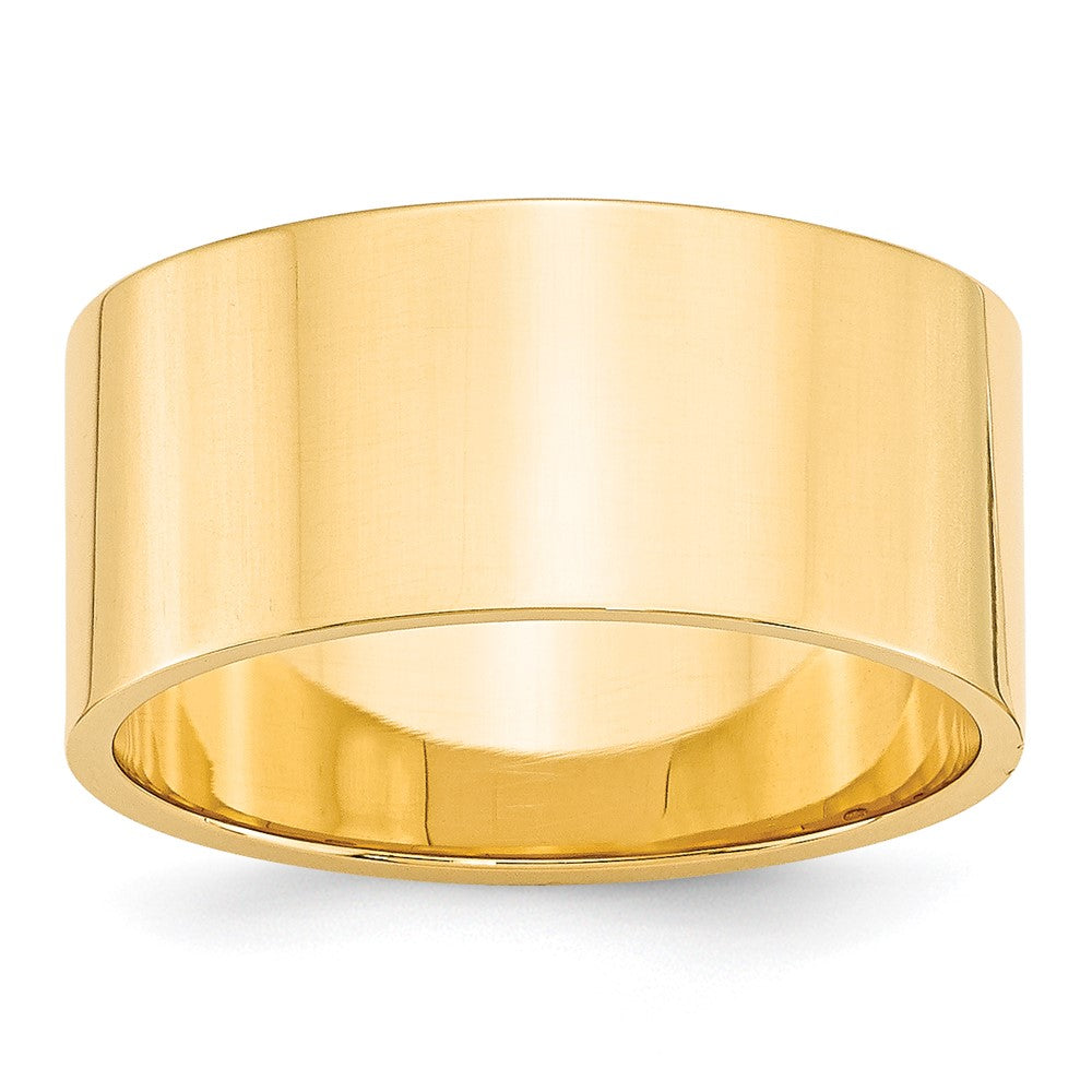 Alternate view of the 10mm 14K White or Yellow Gold Lightweight Flat Standard Fit Band by The Black Bow Jewelry Co.