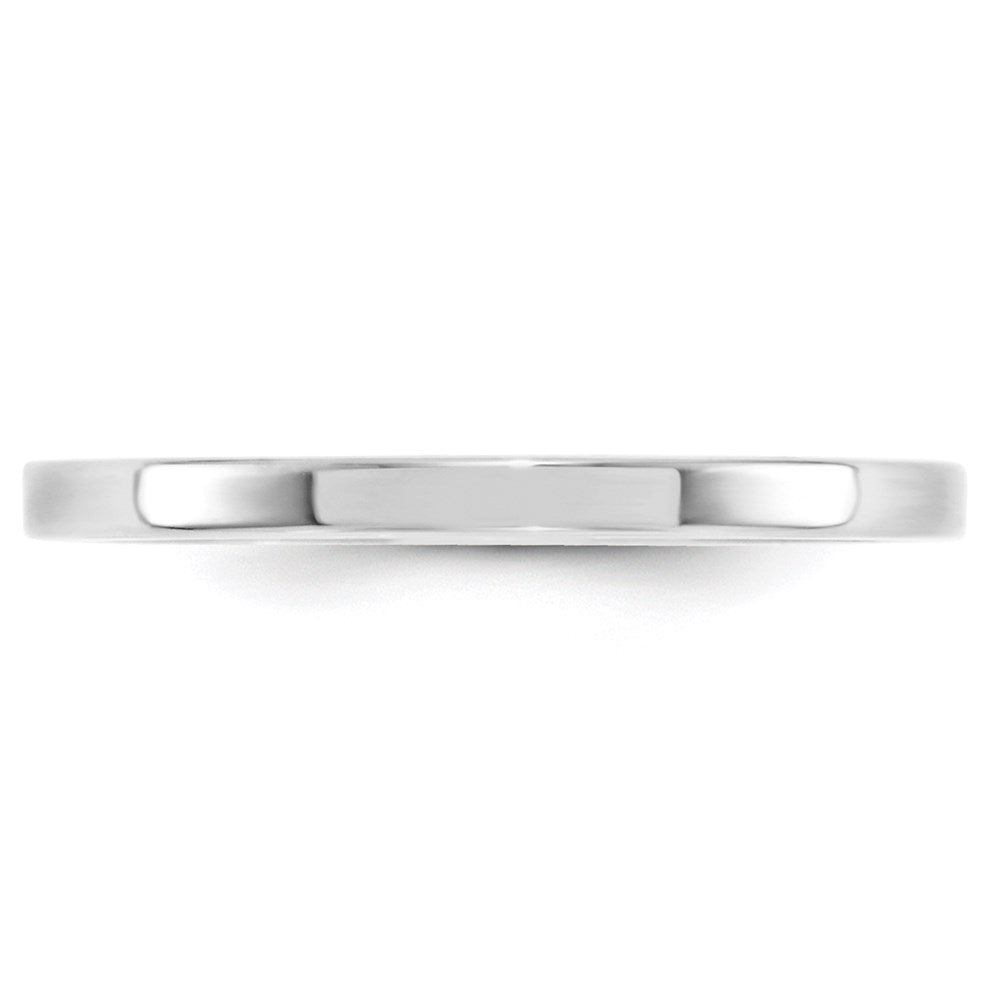 Alternate view of the 2mm 10K White Gold Flat Comfort Fit Band, Size 4 by The Black Bow Jewelry Co.