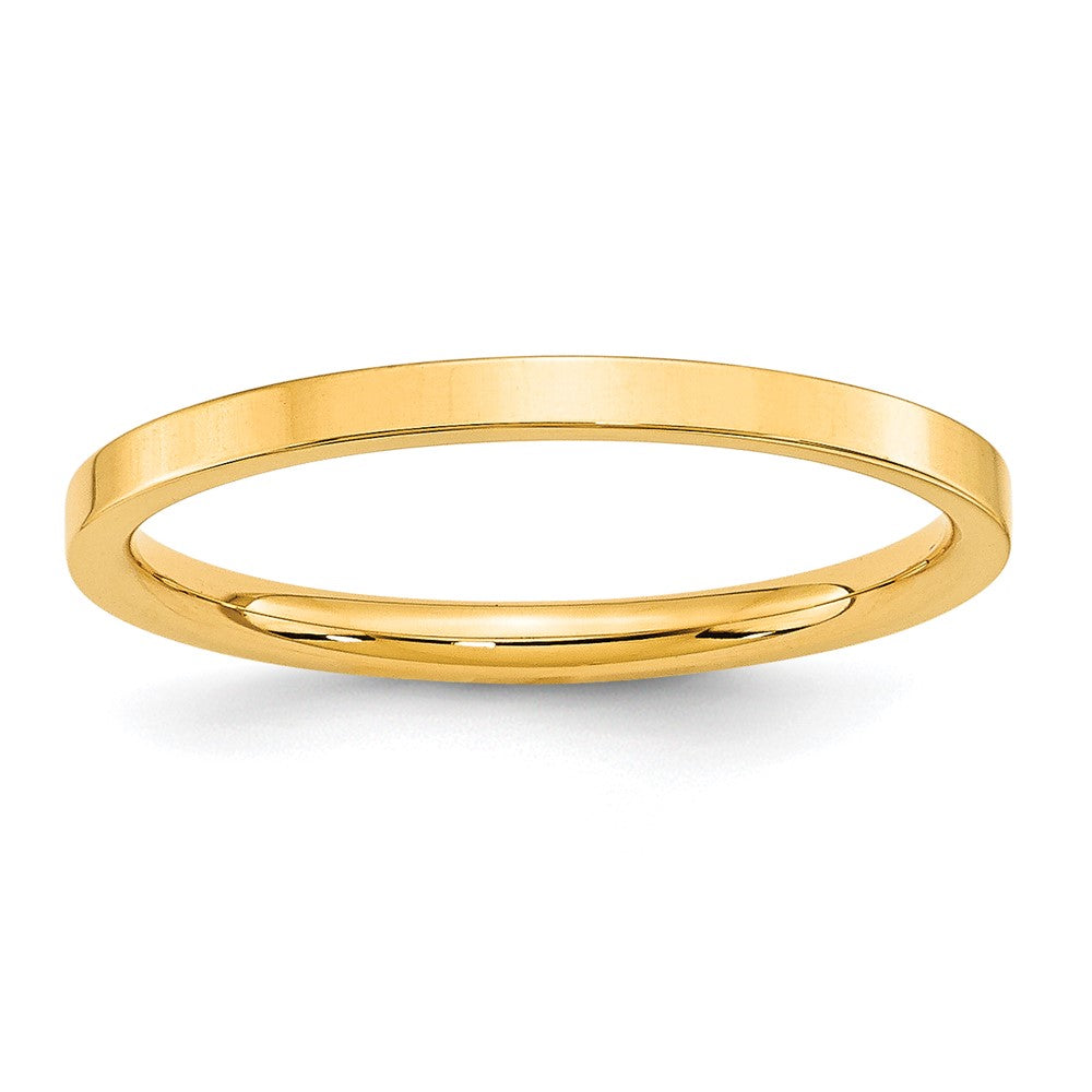 2mm 10K Yellow Gold Flat Comfort Fit Band, Size 5, Item R12364-10KY-05 by The Black Bow Jewelry Co.