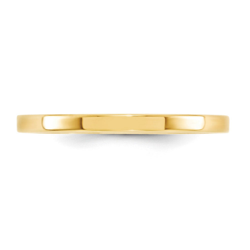 Alternate view of the 2mm 10K Yellow Gold Flat Comfort Fit Band, Size 4 by The Black Bow Jewelry Co.