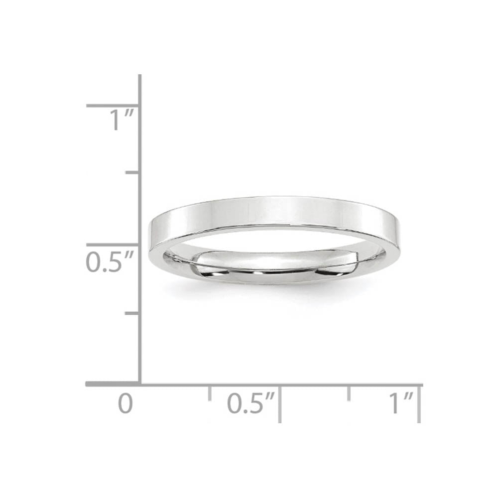 Alternate view of the 3mm 10K White Gold Flat Comfort Fit Band, Size 4 by The Black Bow Jewelry Co.