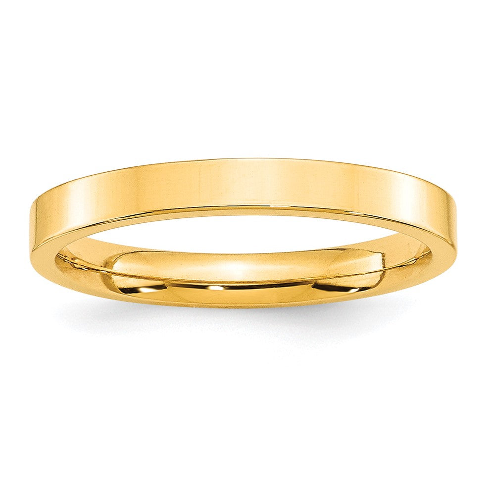 3mm 10K Yellow Gold Flat Comfort Fit Band, Size 4.5, Item R12366-10KY-045 by The Black Bow Jewelry Co.