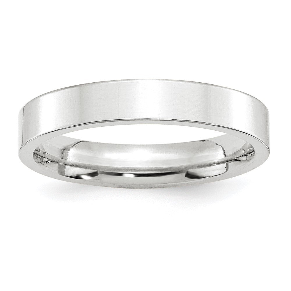 4mm 10K White Gold Flat Comfort Fit Band, Size 7.5, Item R12367-10KW-075 by The Black Bow Jewelry Co.