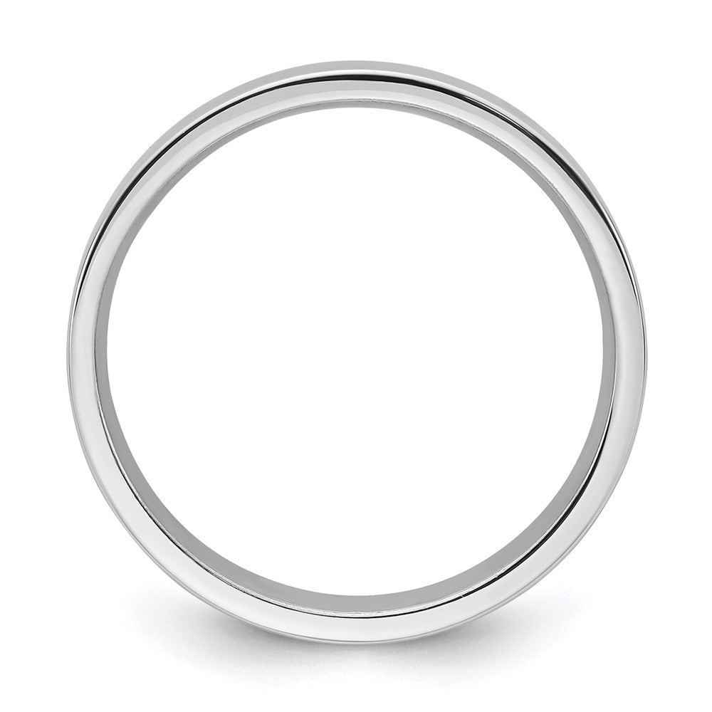 Alternate view of the 4mm 10K White Gold Flat Comfort Fit Band, Size 4 by The Black Bow Jewelry Co.