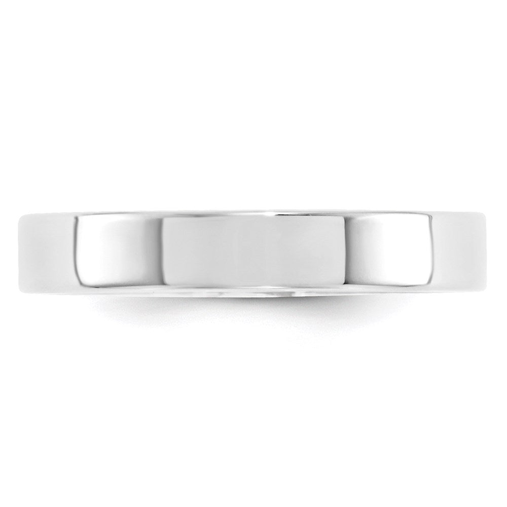 Alternate view of the 4mm 10K White Gold Flat Comfort Fit Band, Size 4 by The Black Bow Jewelry Co.