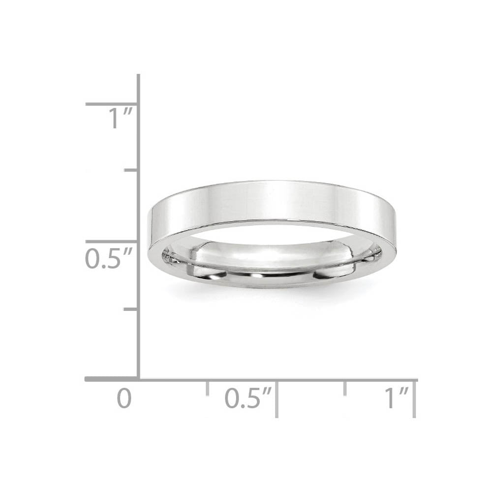 Alternate view of the 4mm 10K White Gold Flat Comfort Fit Band, Size 4 by The Black Bow Jewelry Co.