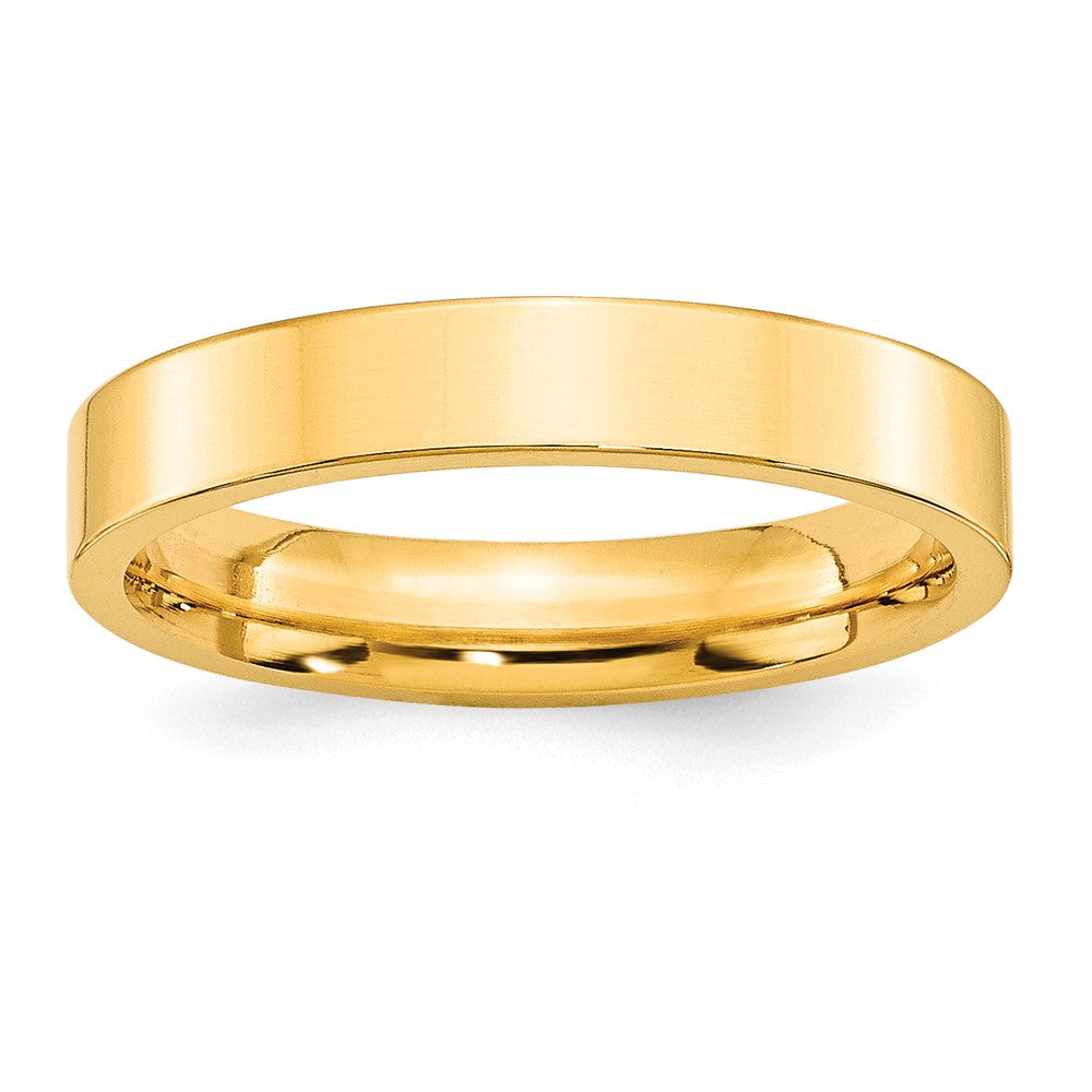 4mm 10K Yellow Gold Flat Comfort Fit Band, Size 11, Item R12367-10KY-11 by The Black Bow Jewelry Co.