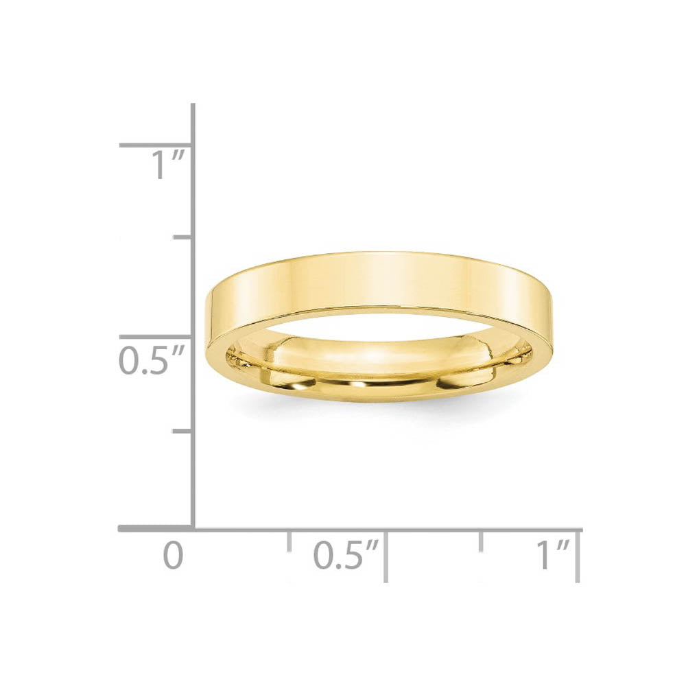 Alternate view of the 4mm 10K Yellow Gold Flat Comfort Fit Band, Size 4 by The Black Bow Jewelry Co.