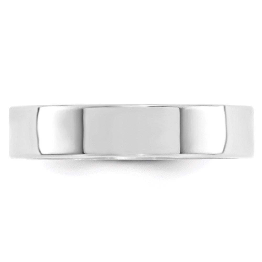 Alternate view of the 5mm 10K White Gold Flat Comfort Fit Band, Size 4 by The Black Bow Jewelry Co.