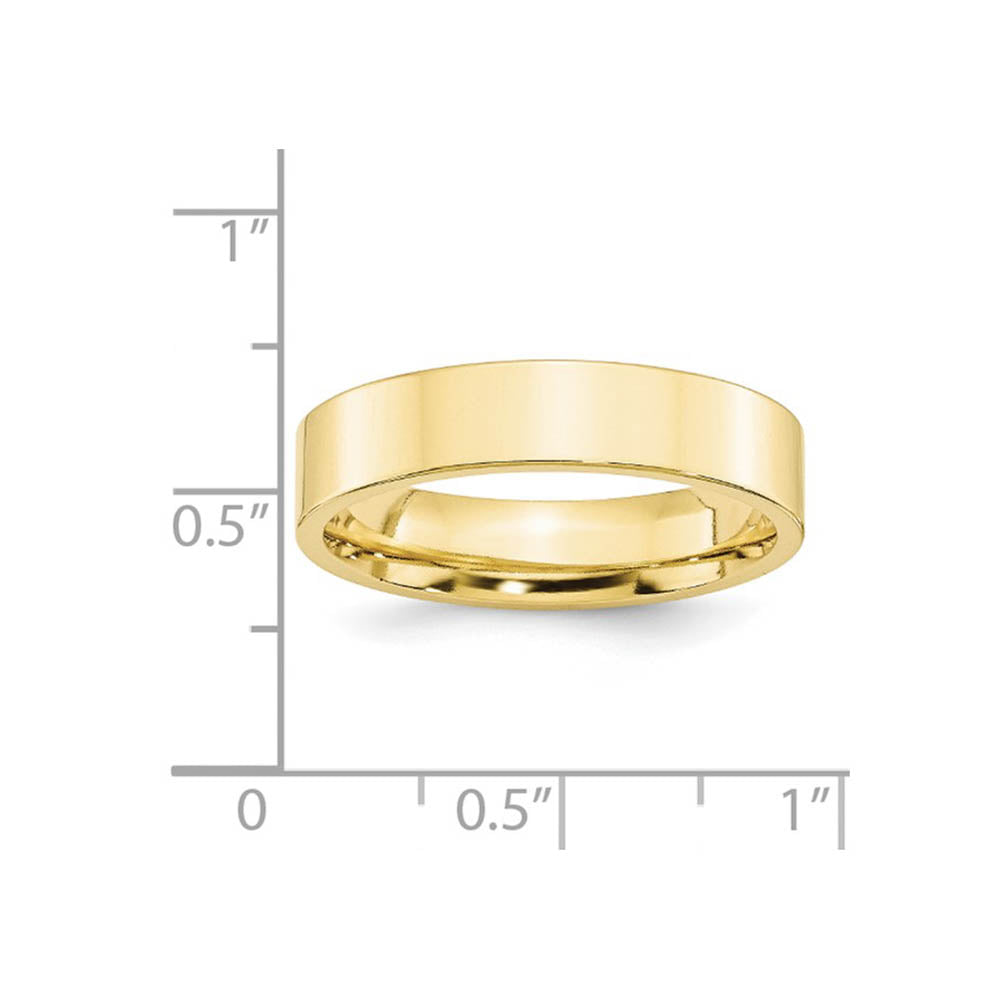 Alternate view of the 5mm 10K Yellow Gold Flat Comfort Fit Band, Size 4 by The Black Bow Jewelry Co.