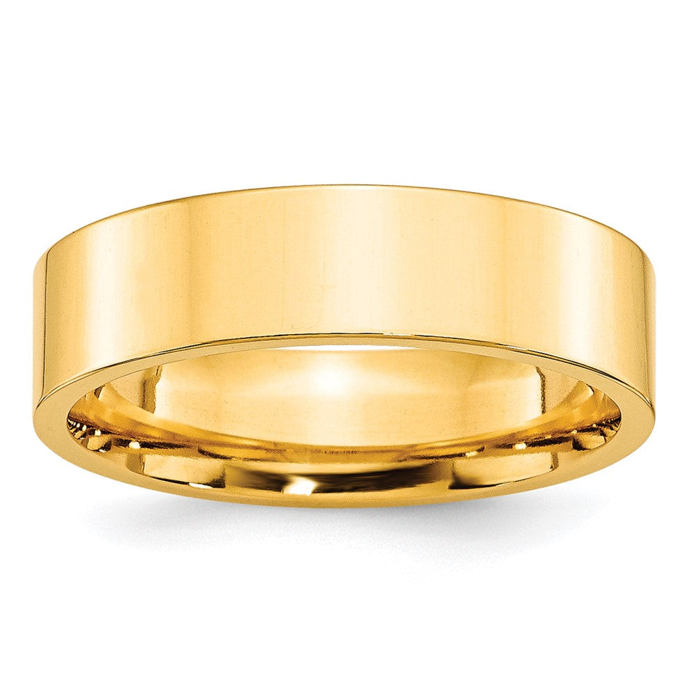 6mm 10K Yellow Gold Flat Comfort Fit Band, Size 5, Item R12369-10KY-05 by The Black Bow Jewelry Co.