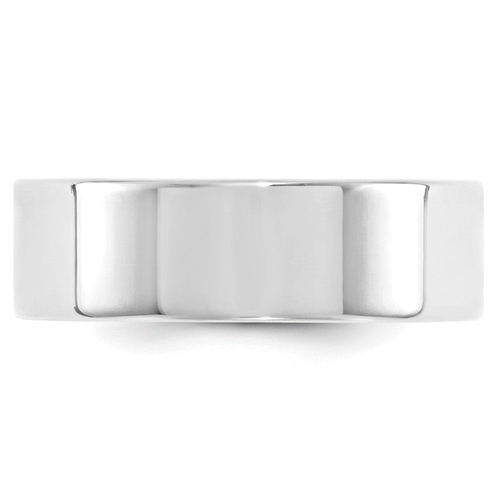 Alternate view of the 7mm 10K White Gold Flat Comfort Fit Band, Size 4 by The Black Bow Jewelry Co.