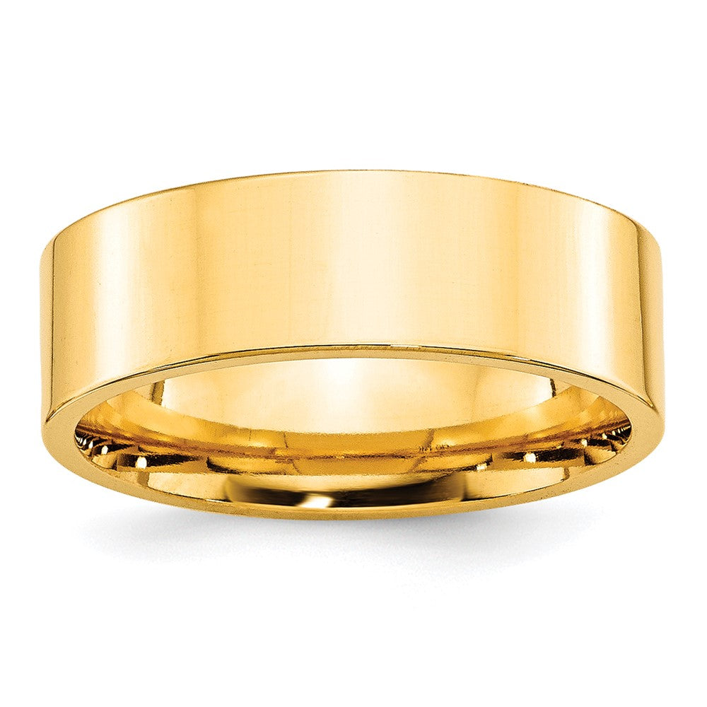 7mm 10K Yellow Gold Flat Comfort Fit Band, Size 13.5, Item R12370-10KY-135 by The Black Bow Jewelry Co.