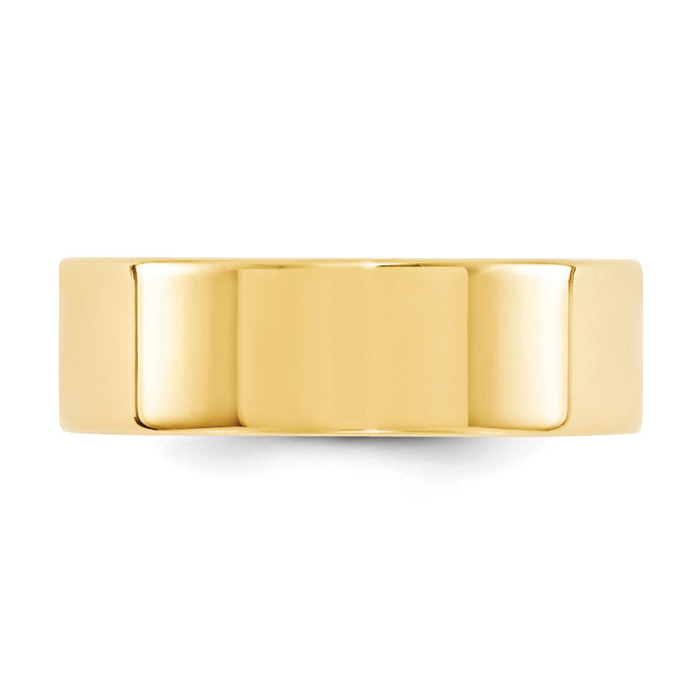 Alternate view of the 7mm 10K Yellow Gold Flat Comfort Fit Band, Size 4 by The Black Bow Jewelry Co.