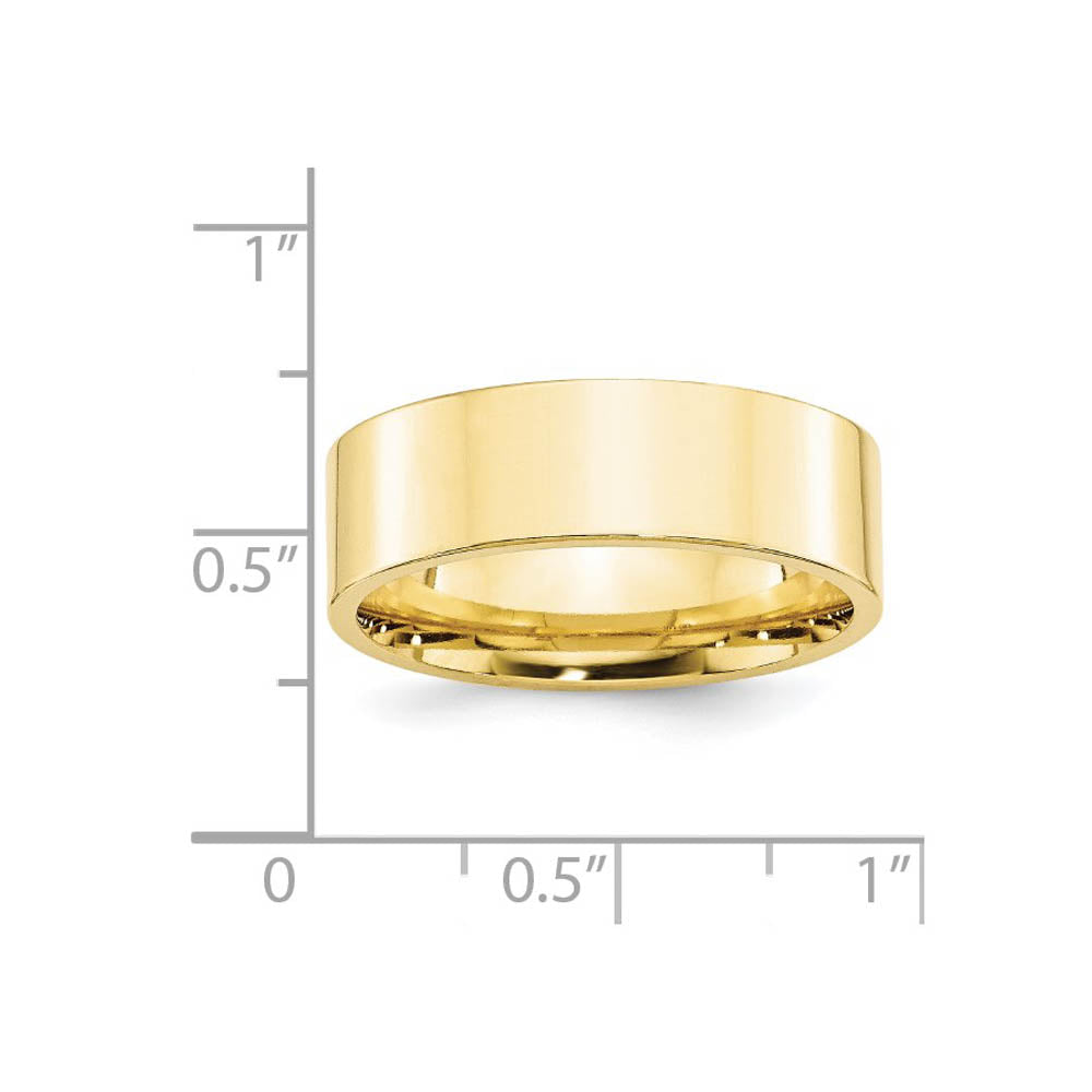 Alternate view of the 7mm 10K Yellow Gold Flat Comfort Fit Band, Size 4 by The Black Bow Jewelry Co.