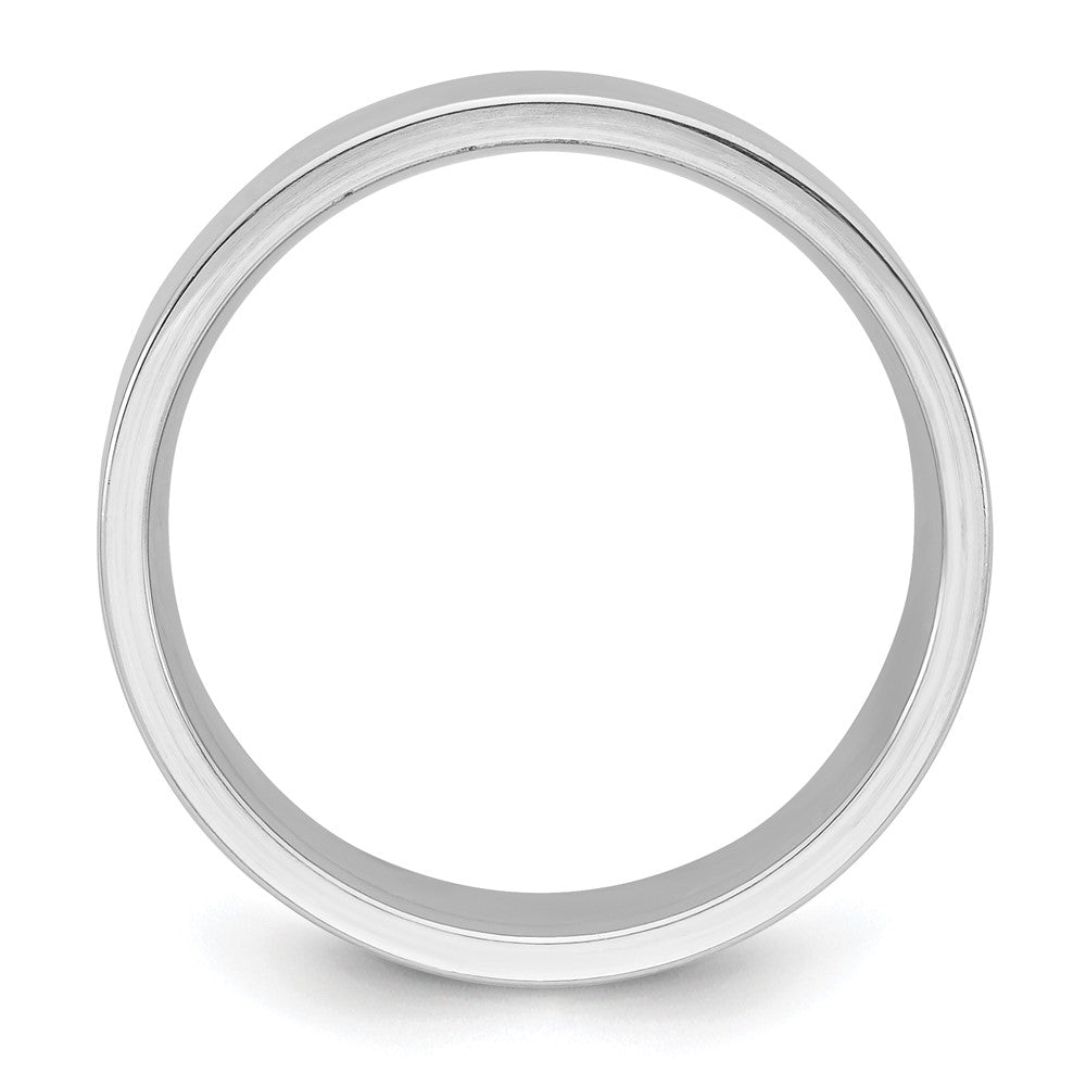 Alternate view of the 8mm 10K White Gold Flat Comfort Fit Band, Size 4 by The Black Bow Jewelry Co.