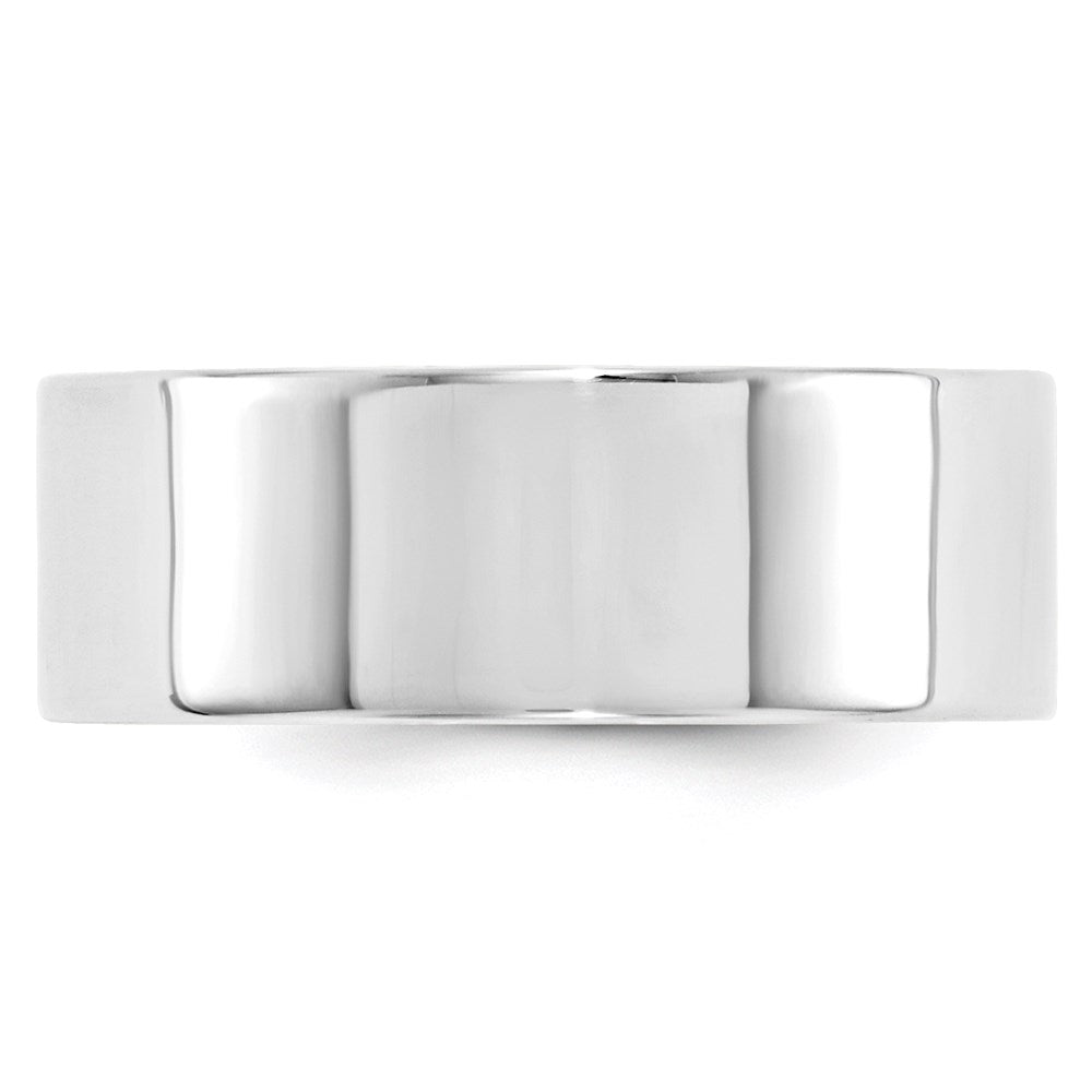 Alternate view of the 8mm 10K White Gold Flat Comfort Fit Band, Size 4 by The Black Bow Jewelry Co.