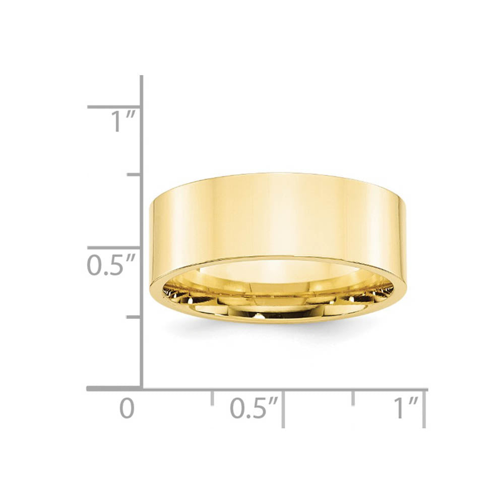 Alternate view of the 8mm 10K Yellow Gold Flat Comfort Fit Band, Size 4 by The Black Bow Jewelry Co.