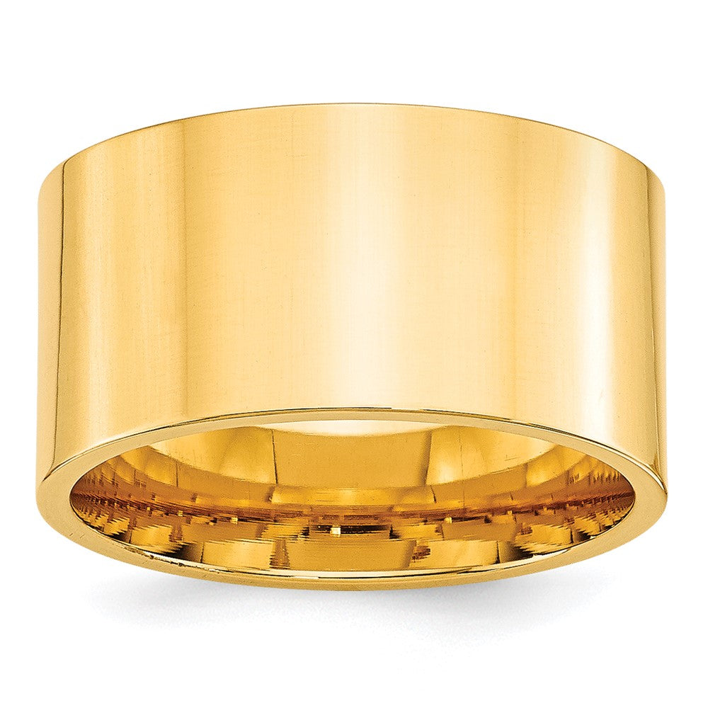 12mm 10K Yellow Gold Flat Comfort Fit Band, Size 9.5, Item R12373-10KY-095 by The Black Bow Jewelry Co.
