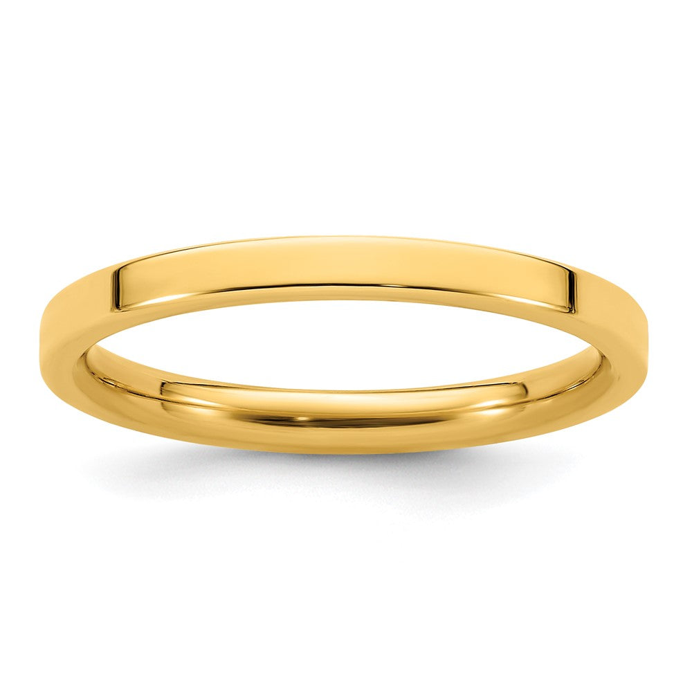 2mm 14K Yellow Gold Flat Comfort Fit Band, Size 9, Item R12374-14KY-09 by The Black Bow Jewelry Co.