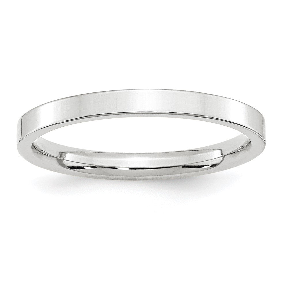 2.5mm 14K White Gold Flat Comfort Fit Band, Size 4, Item R12375-14KW-04 by The Black Bow Jewelry Co.