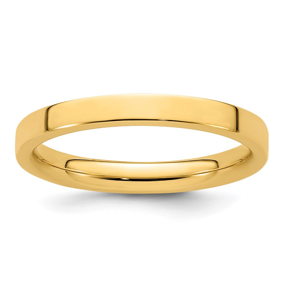 2.5mm 14K Yellow Gold Flat Comfort Fit Band, Size 4, Item R12375-14KY-04 by The Black Bow Jewelry Co.