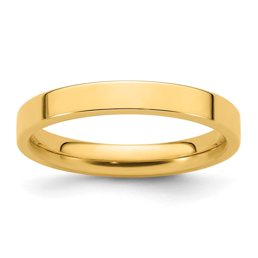 3mm 14K Yellow Gold Flat Comfort Fit Band, Size 4, Item R12376-14KY-04 by The Black Bow Jewelry Co.