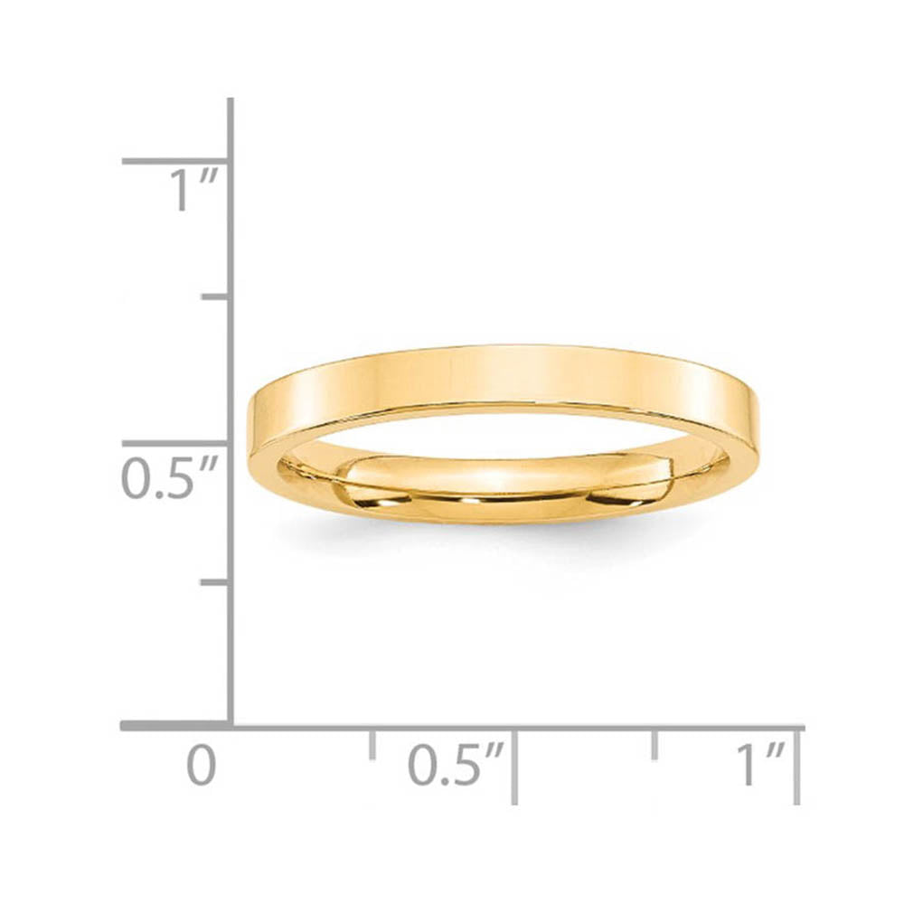 Alternate view of the 3mm 14K Yellow Gold Flat Comfort Fit Band, Size 4 by The Black Bow Jewelry Co.