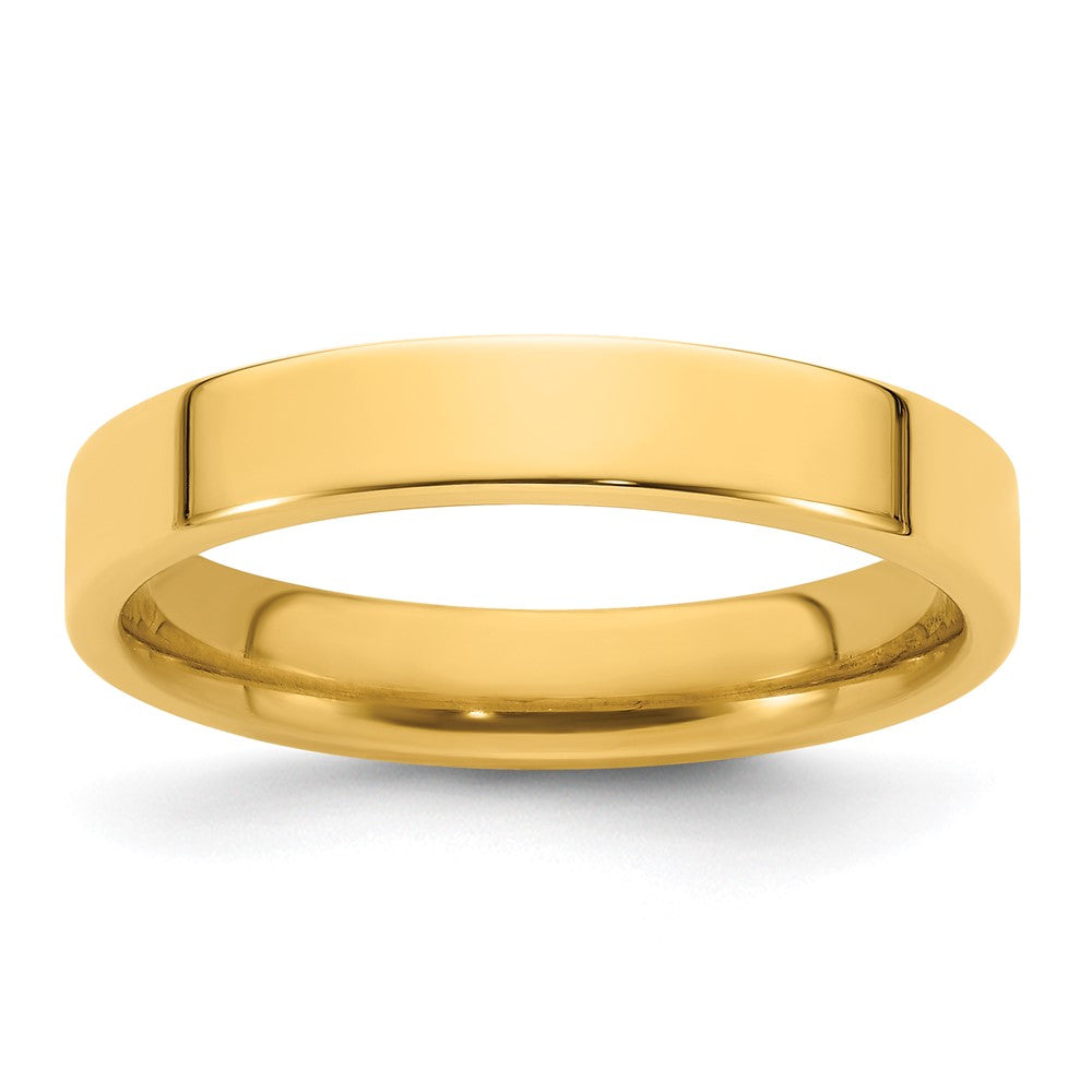 Alternate view of the 4mm 14K White or Yellow Gold Flat Comfort Fit Band by The Black Bow Jewelry Co.
