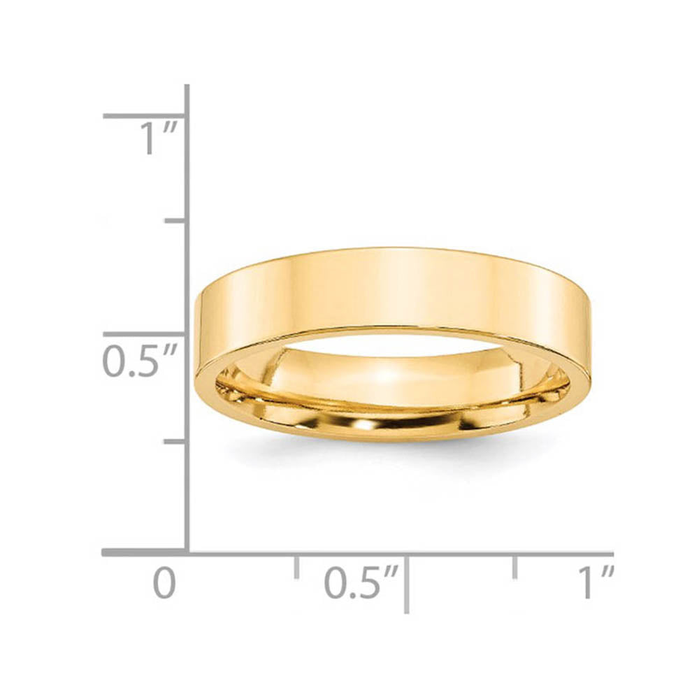 Alternate view of the 5mm 14K Yellow Gold Flat Comfort Fit Band, Size 4 by The Black Bow Jewelry Co.
