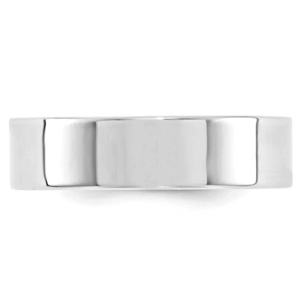 Alternate view of the 6mm 14K White Gold Flat Comfort Fit Band, Size 4 by The Black Bow Jewelry Co.