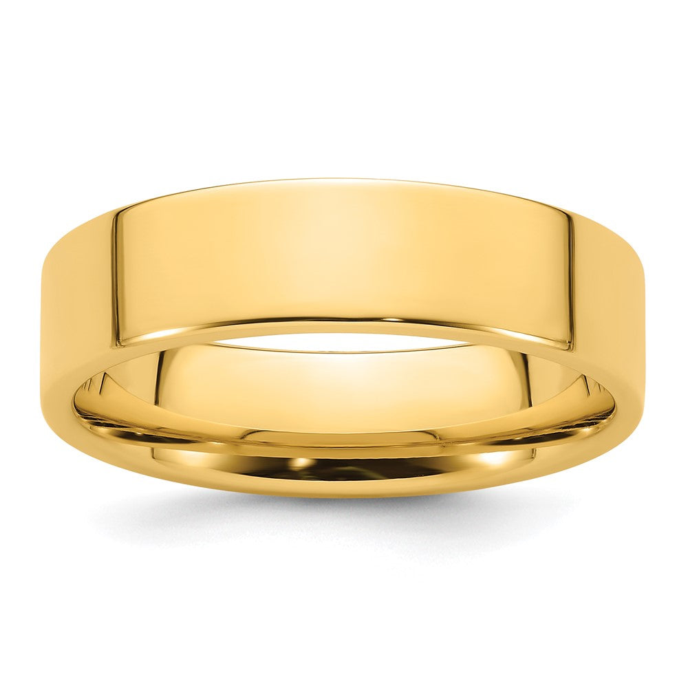 Alternate view of the 6mm 14K White or Yellow Gold Flat Comfort Fit Band by The Black Bow Jewelry Co.