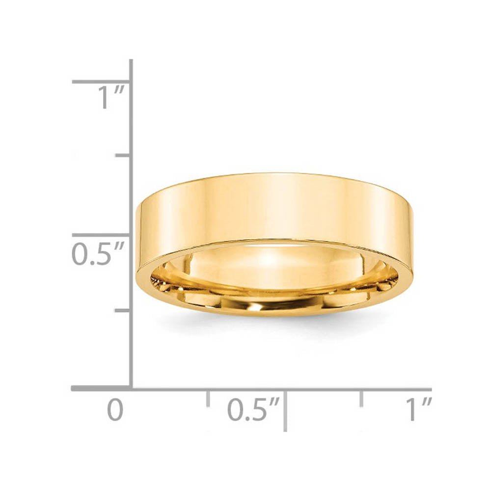 Alternate view of the 6mm 14K Yellow Gold Flat Comfort Fit Band, Size 4 by The Black Bow Jewelry Co.