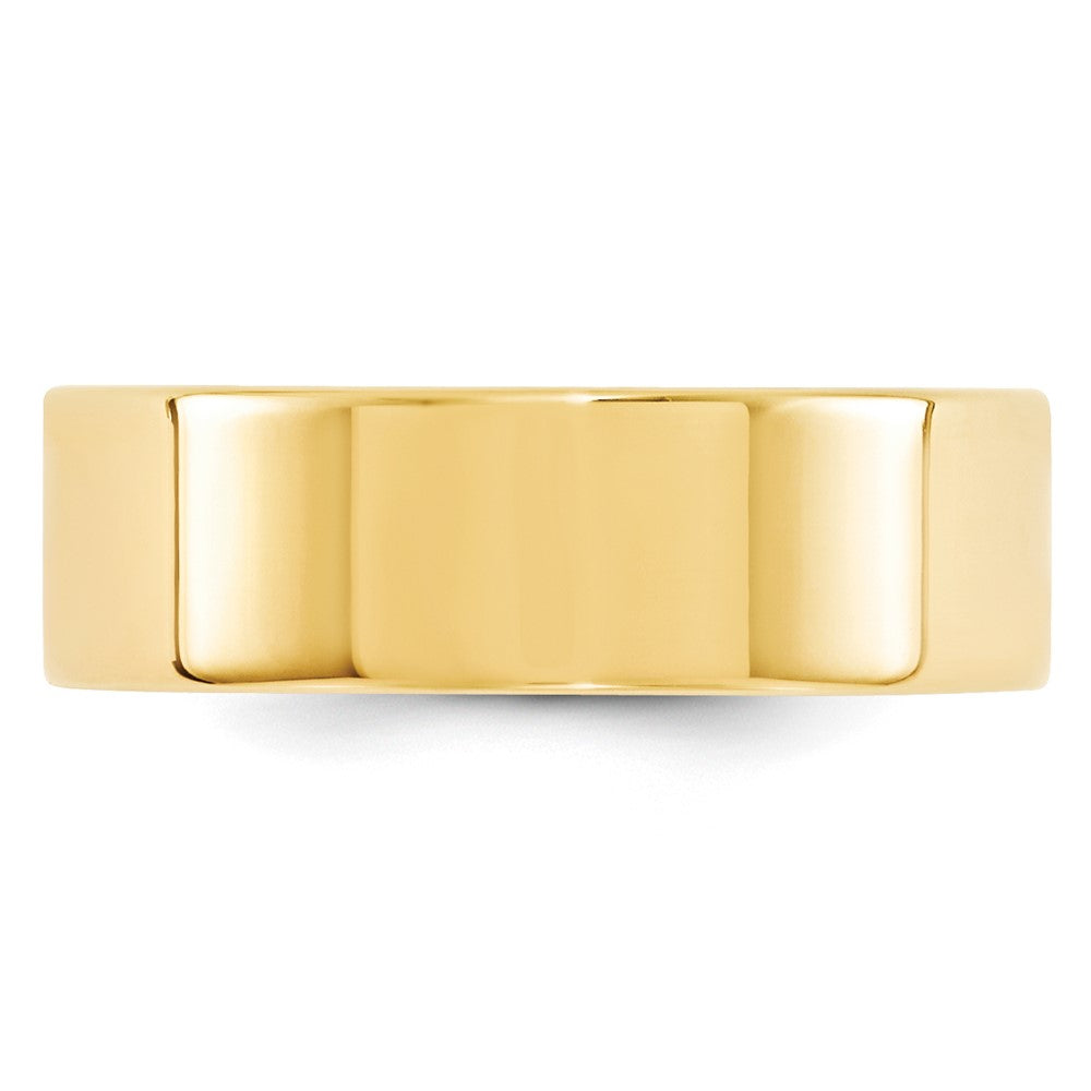 Alternate view of the 7mm 14K Yellow Gold Flat Comfort Fit Band, Size 4 by The Black Bow Jewelry Co.