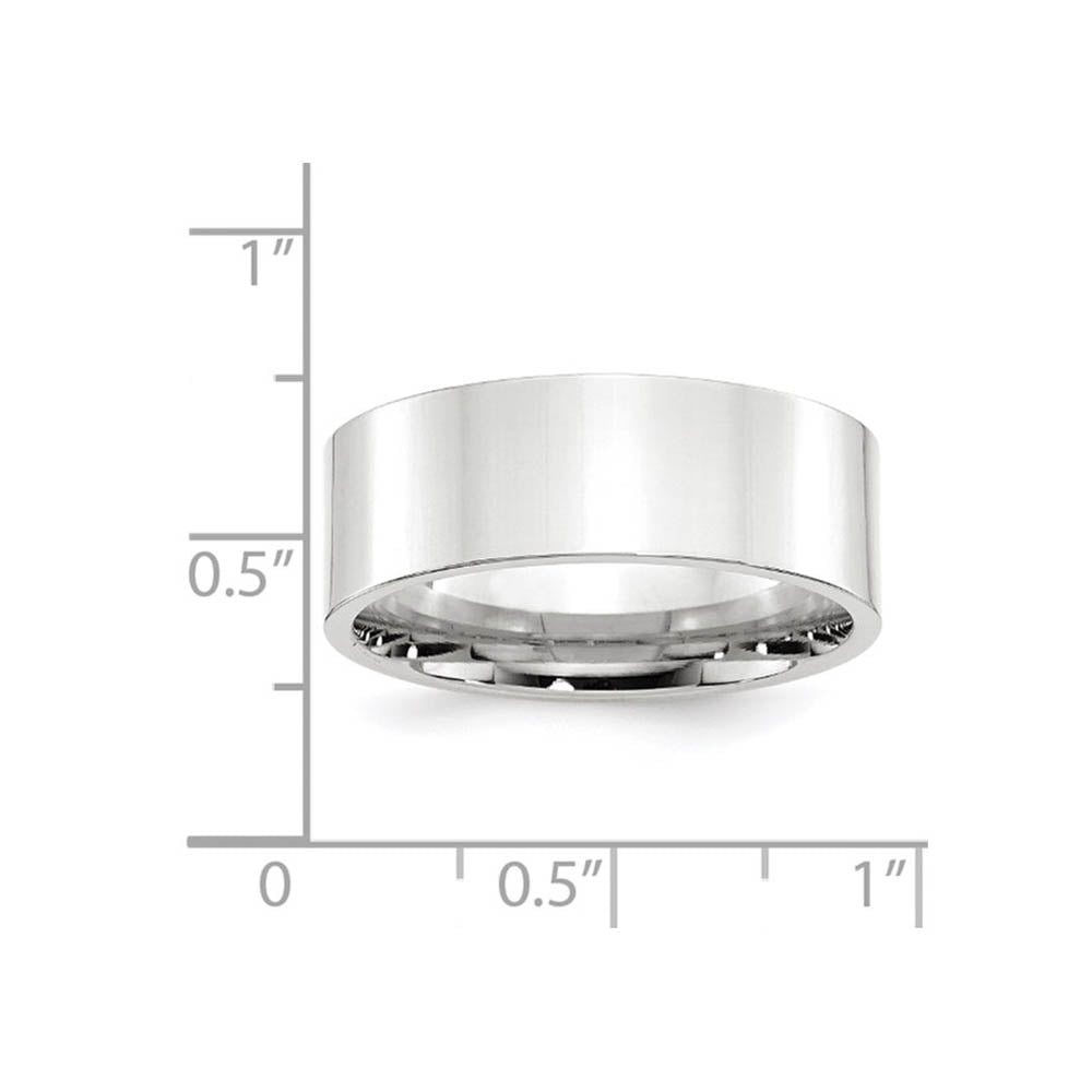 Alternate view of the 8mm 14K White Gold Flat Comfort Fit Band, Size 4 by The Black Bow Jewelry Co.