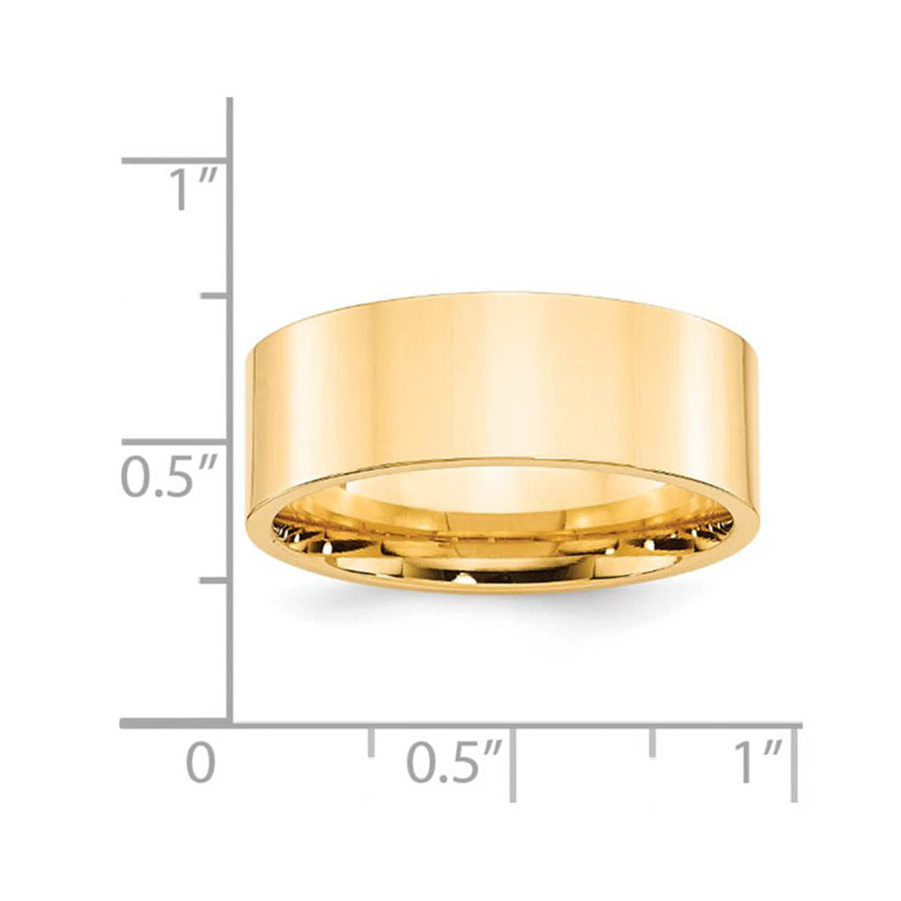 Alternate view of the 8mm 14K Yellow Gold Flat Comfort Fit Band, Size 4 by The Black Bow Jewelry Co.