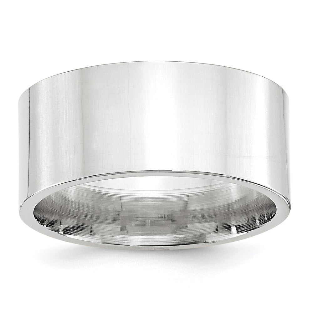 10mm 14K White Gold Flat Comfort Fit Band, Size 13.5, Item R12382-14KW-135 by The Black Bow Jewelry Co.