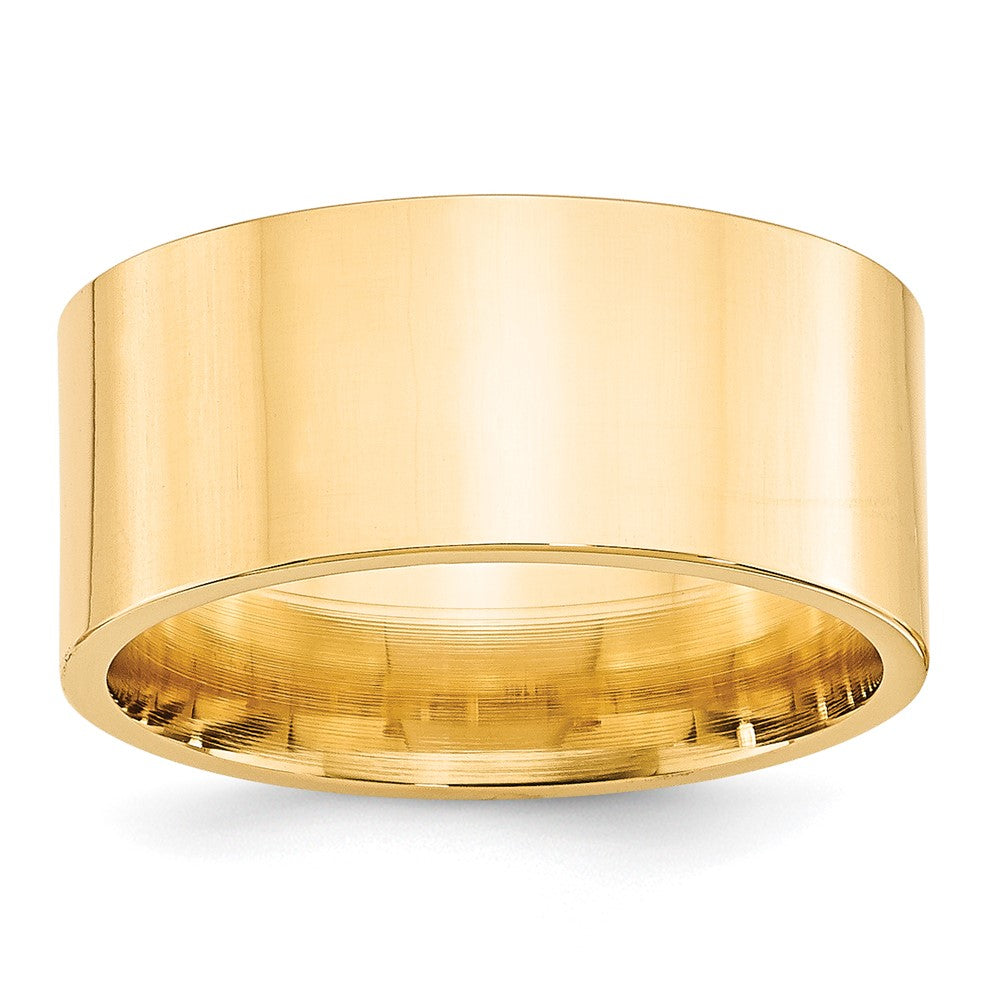 Alternate view of the 10mm 14K White or Yellow Gold Flat Comfort Fit Band by The Black Bow Jewelry Co.