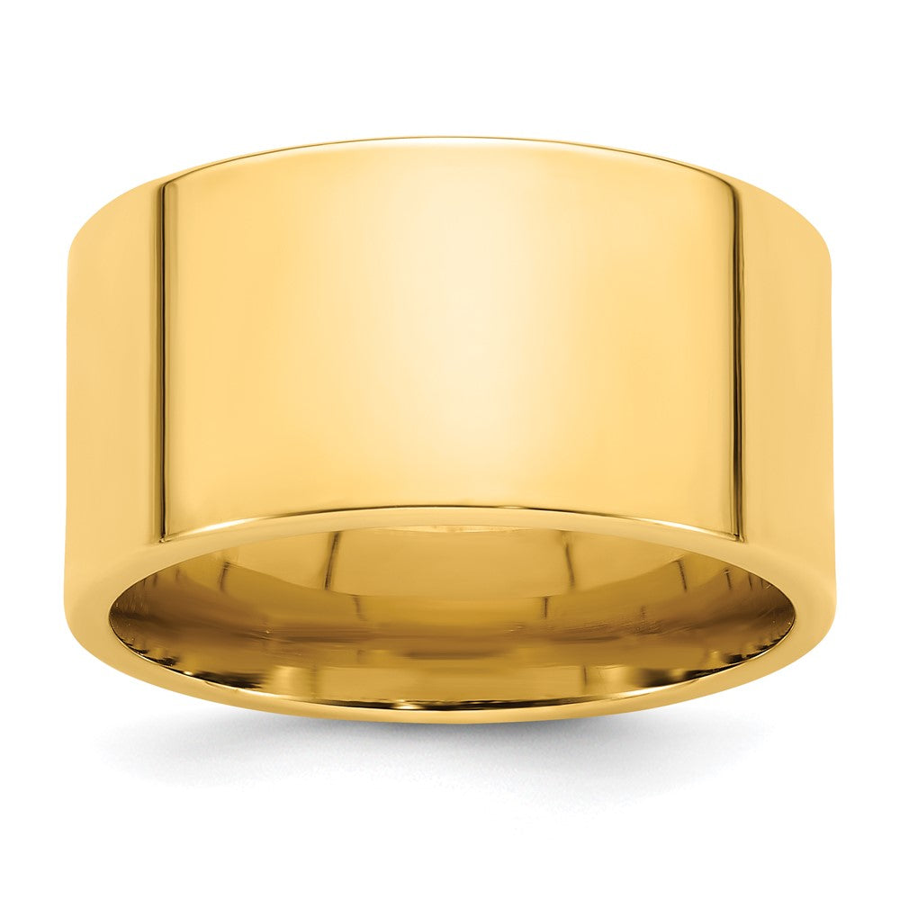 Alternate view of the 12mm 14K White or Yellow Gold Flat Comfort Fit Band by The Black Bow Jewelry Co.