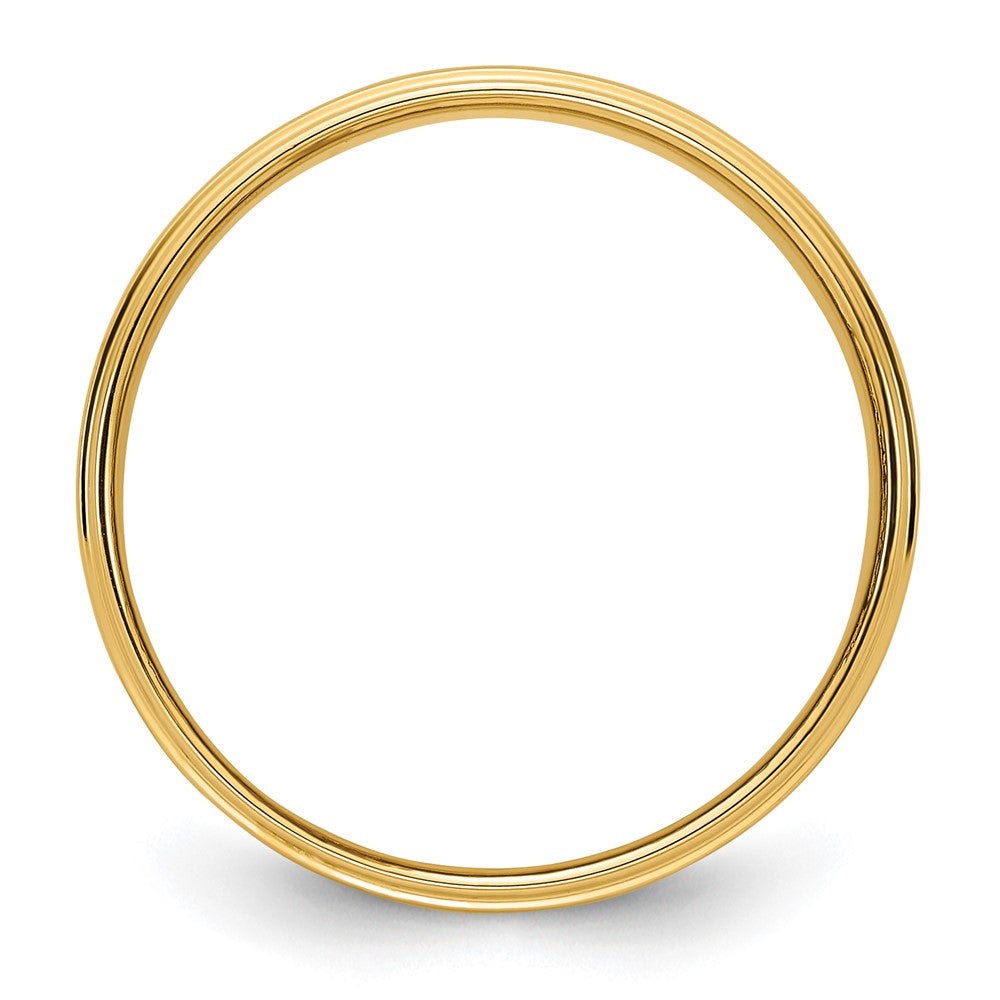 Alternate view of the 6mm 14K Yellow Gold Flat Ridged Edge Standard Fit Band, Size 4 by The Black Bow Jewelry Co.