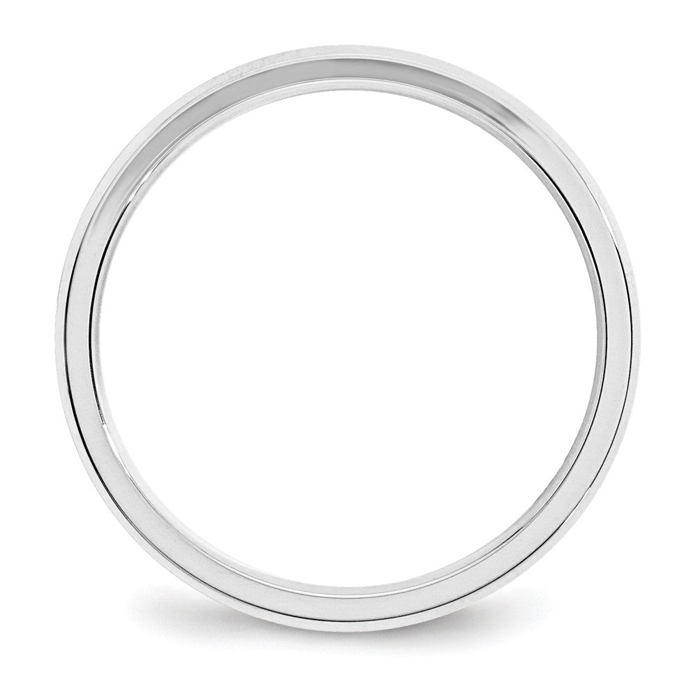 Alternate view of the 3mm 10K White Gold Beveled Edge Comfort Fit Band, Size 4 by The Black Bow Jewelry Co.