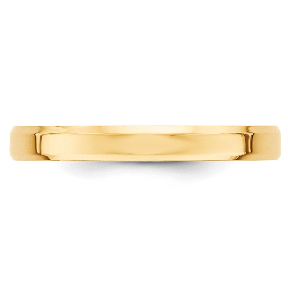 Alternate view of the 3mm 10K Yellow Gold Beveled Edge Comfort Fit Band, Size 4 by The Black Bow Jewelry Co.