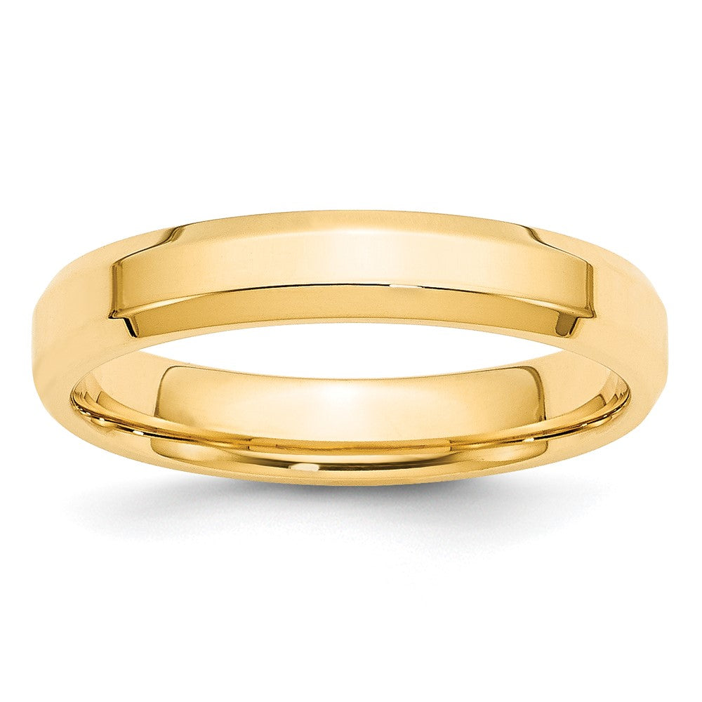 4mm 10K Yellow Gold Beveled Edge Comfort Fit Band, Size 4, Item R12395-10KY-04 by The Black Bow Jewelry Co.